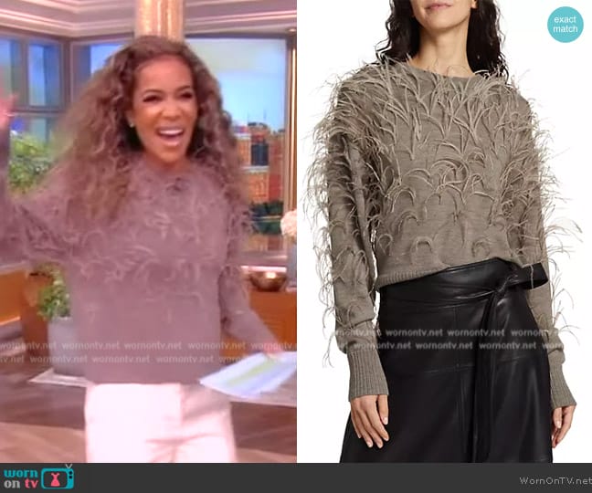 Tanya Taylor Lexia Wool Feather Sweater worn by Sunny Hostin on The View