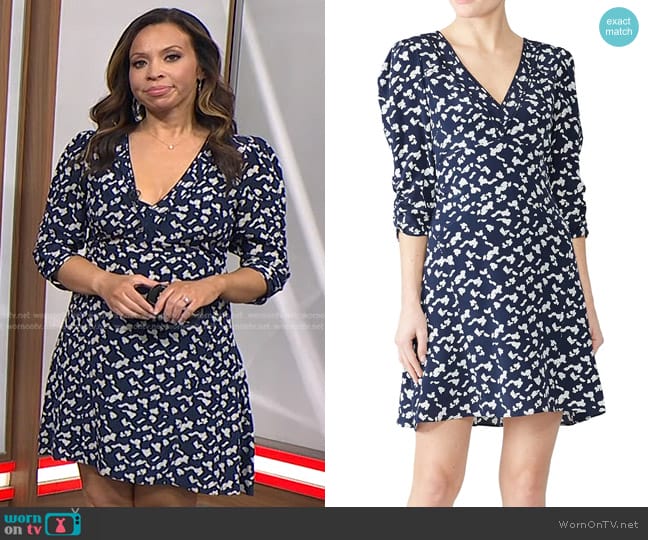 WornOnTV: Adelle’s navy printed v-neck dress on Today | Adelle ...