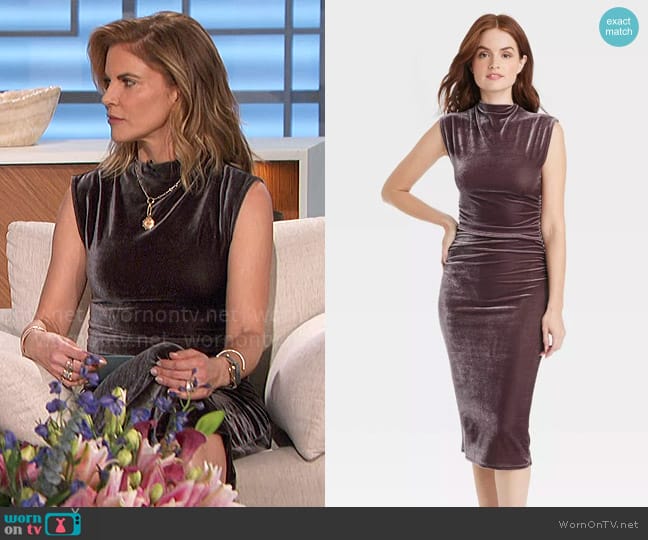 A New Day at Target Velour Side Ruched Drapery Bodycon Dress worn by Natalie Morales on The Talk