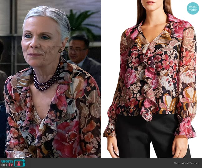 Ted Baker Cristii Blouse worn by Tracy Quartermaine (Jane Elliot) on General Hospital