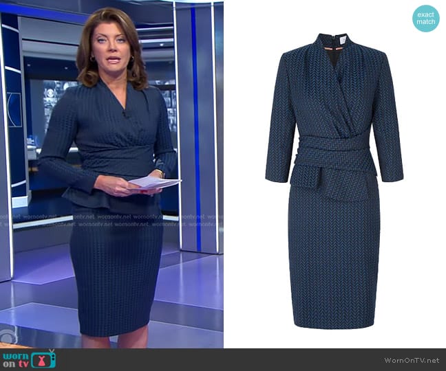 The Fold Arlington Dress worn by Norah O'Donnell on CBS Evening News