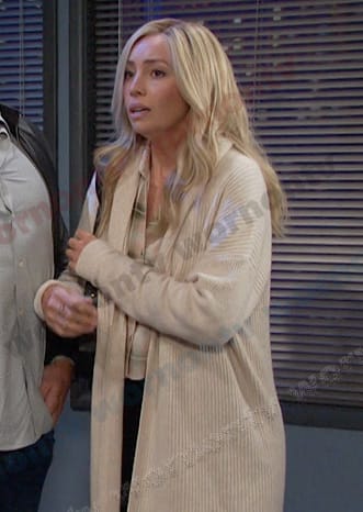 Theresa's ribbed long cardigan on Days of our Lives