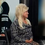 Theresa Caputo’s plaid drape dress on E! News