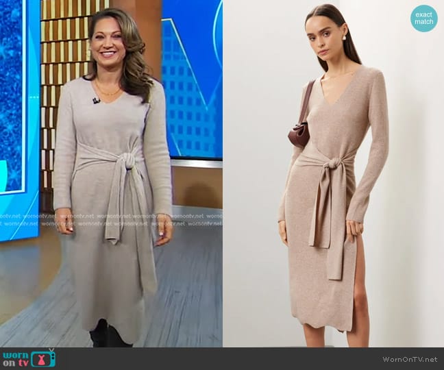 Toccin Stevie Tie-Front Dress worn by Ginger Zee on Good Morning America