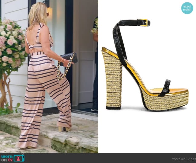 Tom Ford Rope Platform Sandal worn by Alexia Echevarria (Alexia Echevarria) on The Real Housewives of Miami