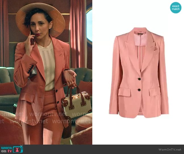 Tom Ford Single-breasted tailored blazer worn by Anna (Lauren Patten) on Death and Other Details