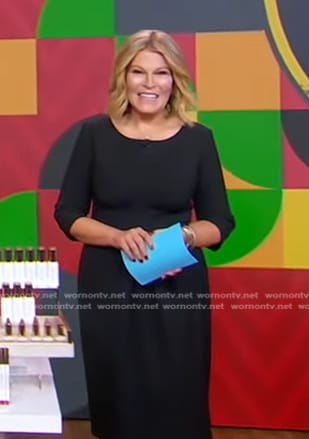 Tory’s black elbow sleeve dress on Good Morning America