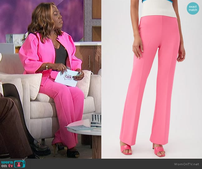 Trina Turk Chimayo Pant in Papillon Pink worn by Sheryl Underwood on The Talk