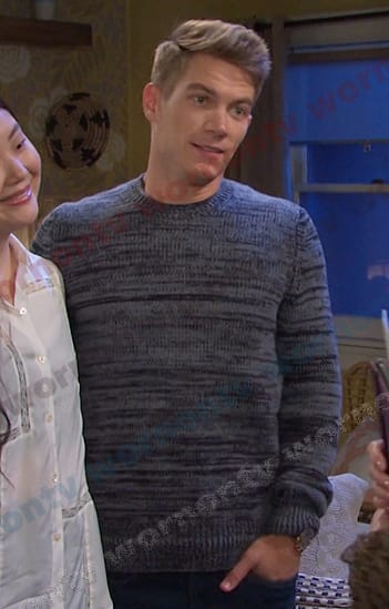 Tripp's grey marled sweater on Days of our Lives