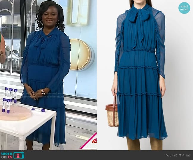 Ulla Johnson Idalia Silk Midi Dress worn by Dr. Angela Lamb on Today