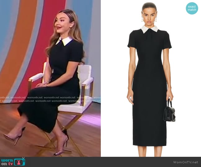 Valentino Collard Midi Dress worn by Nicole Lapin on Good Morning America