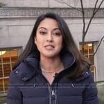 Valerie Castro’s hooded down jacket on NBC News Daily