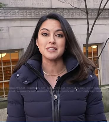 Valerie Castro's hooded down jacket on NBC News Daily