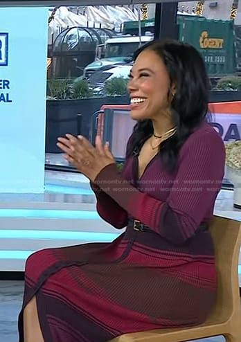 Vanessa Rissetto's red striped ribbed dress on Today