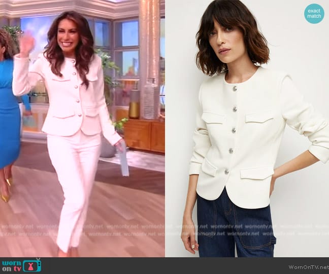 WornOnTV: Alyssa’s white button front jacket on The View | Alyssa Farah ...