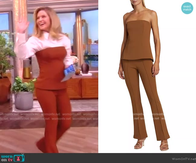 Veronica Beard Astrid Strapless Top worn by Sara Haines on The View