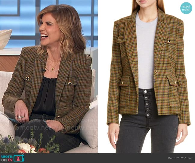 WornOnTV: Natalie’s olive checked jacket on The Talk | Natalie Morales ...