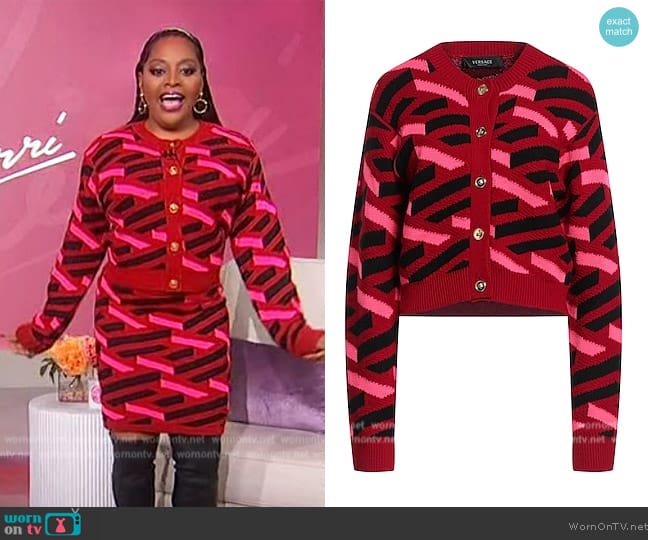 Versace Geometric Cardigan worn by Sherri Shepherd on Sherri