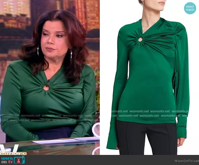 Victoria Beckham Gathered Circle Cut-Out Top worn by Ana Navarro on The View