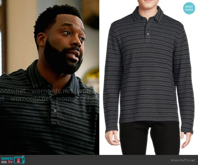Kevin’s grey striped polo shirt on Chicago PD