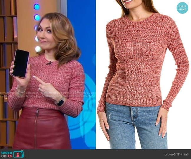 Vince Marled Wool-Cotton Sweater worn by Lori Bergamotto on Good Morning America