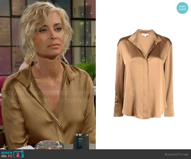 Vince Long-sleeved silk blouse worn by Ashley Abbott (Eileen Davidson) on The Young and the Restless