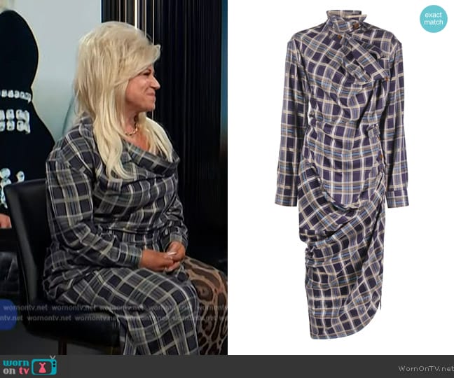 Vivienne Westwood high-neck asymmetric long dress worn by Theresa Caputo on E! News