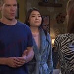 Wendy’s bathrobe and pink tee on Days of our Lives