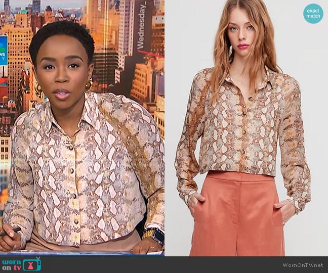 Wilfred Henrietta Shirt worn by Zinhle Essamuah on NBC News Daily