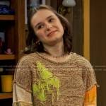 Winnie’s patchwork distressed sweater on Bunkd