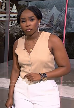 Zinhle’s beige vest on NBC News Daily