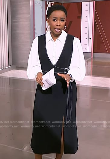 Zinhle’s layered two-tone wrap dress on NBC News Daily