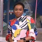 Zinhle’s floral print blouse on NBC News Daily