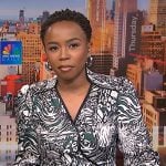 Zinhle Essamuah’s green animal print wrap dress on NBC News