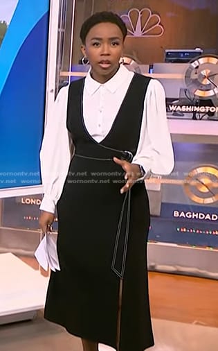 Zinhle’s layered two-tone wrap dress on NBC News Daily