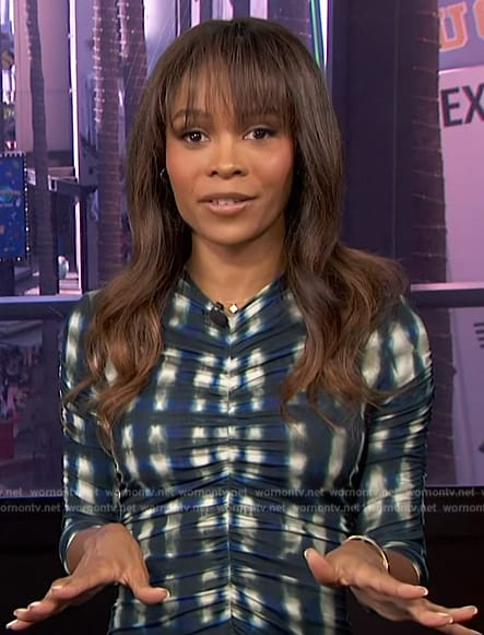 Zuri’s tie ruched dress on Access Hollywood