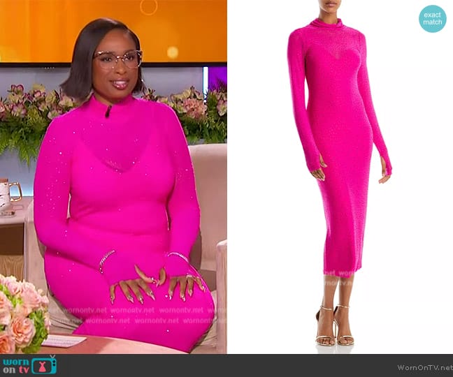 WornOnTV: Jennifer’s pink long sleeve embellished dress on The Jennifer ...