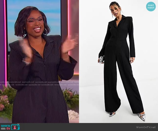 WornOnTV: Jennifer’s black pinstripe jumpsuit on The Jennifer Hudson ...