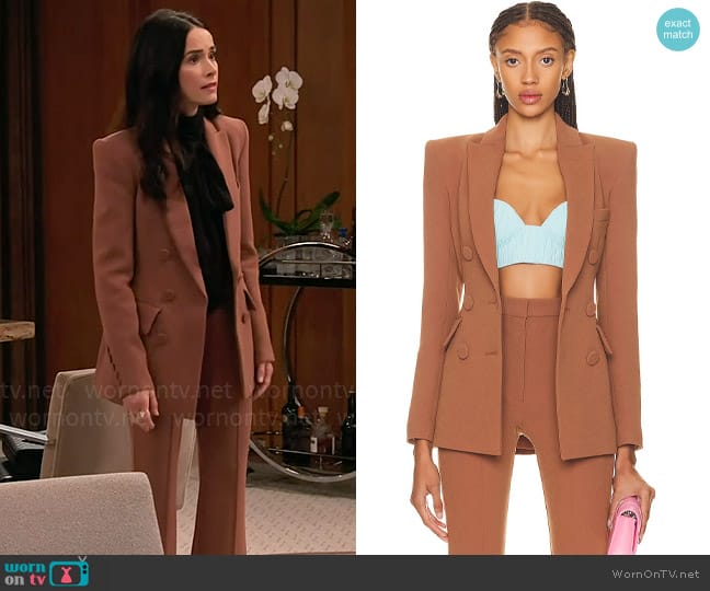 Alex Perry Landon Double Breasted Fitted Blazer worn by Julia Mariano (Abigail Spencer) on Extended Family