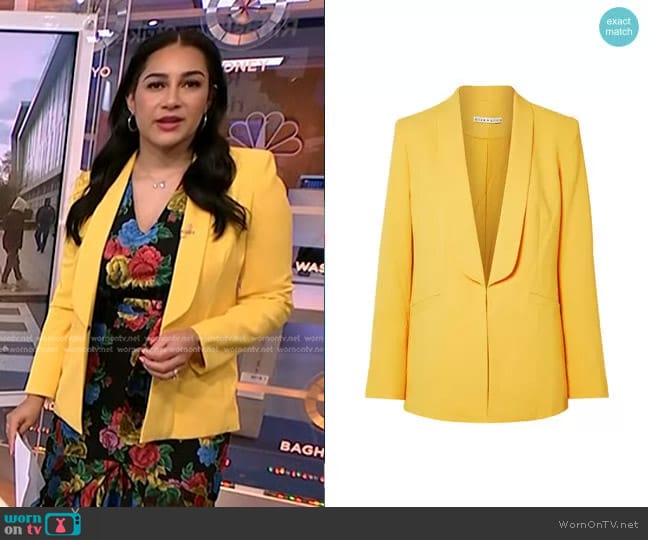 WornOnTV: Morgan’s floral dress and yellow blazer on NBC News Daily ...