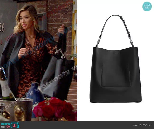 All Saints Captain Large Leather Tote worn by Sloan Peterson (Jessica Serfaty) on Days of our Lives