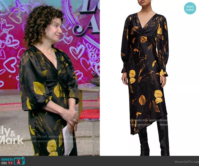 All Saints Naomi Aretha Floral Dress worn by Dr Gail Saltz on Live with Kelly and Mark