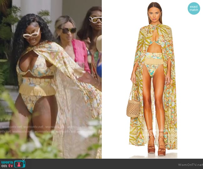 Andrea Iyamah Akro Cover Up Cape worn by Wendy Osefo on The Real Housewives of Potomac