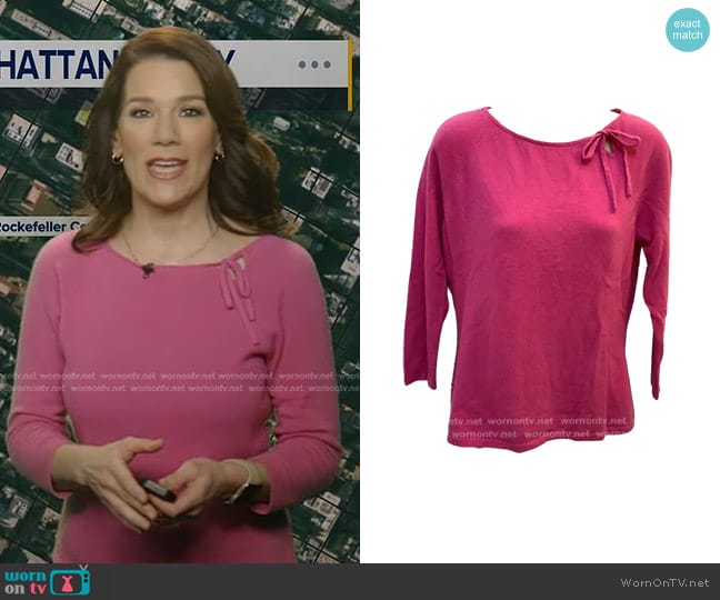 Ann Taylor Cashmere Sweater worn by Heather O’Rourke on Good Morning America