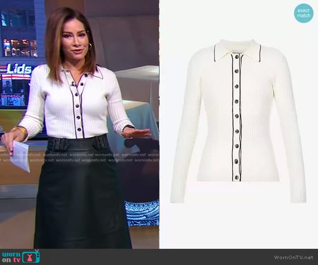 Anna Quan Ashlen Cotton-Knit Top worn by Rebecca Jarvis on Good Morning America