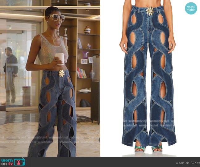 Area Rope Cutout Wide Leg Pant worn by Kiki Barth (Kiki Barth) on The Real Housewives of Miami