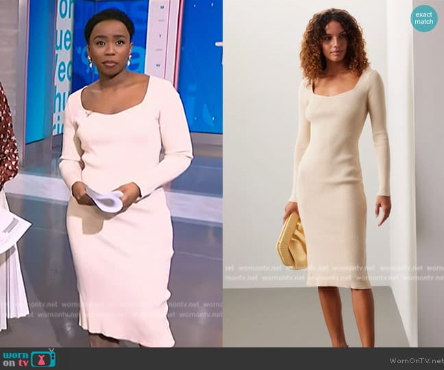 WornOnTV: Zinhle’s white tweed sweetheart dress on NBC News Daily ...