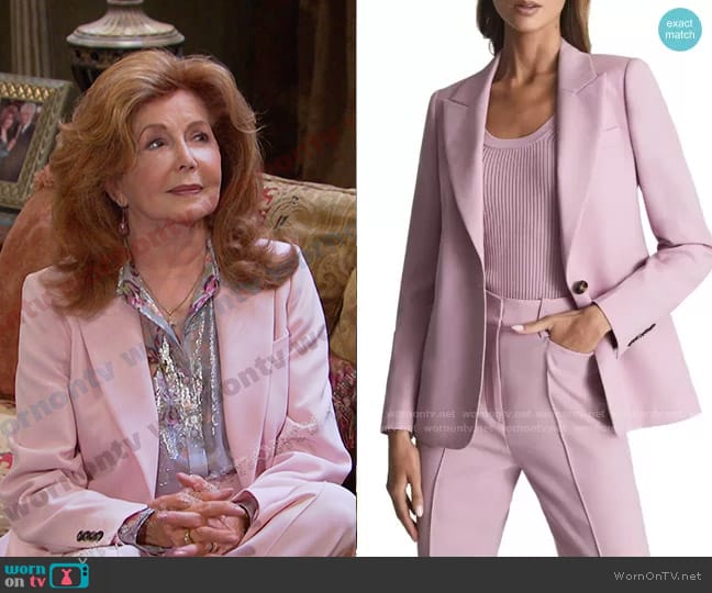 Reiss Aura Peak Lapel Blazer worn by Maggie Horton (Suzanne Rogers) on Days of our Lives