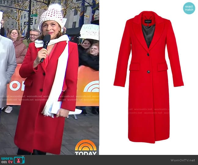 Bcbgmaxazria Notch Collar Single Breasted Riding Coat worn by Hoda Kotb on Today