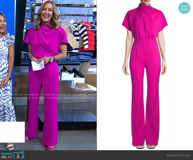 Black Halo Estella Jumpsuit worn by Lara Spencer on Good Morning America